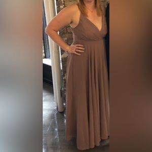 BHLDN Maxi Pink Dress with Deep V